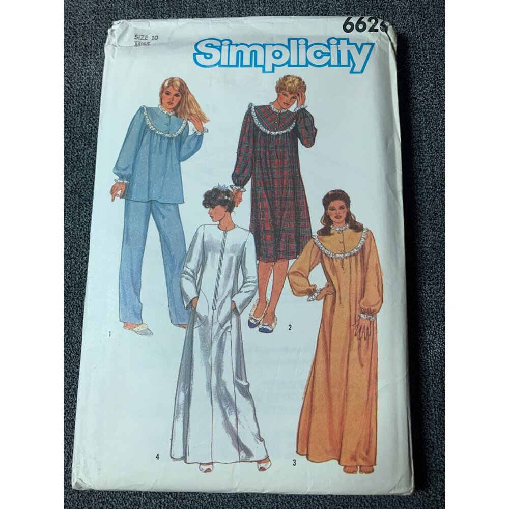 Simplicity Misses Nightgown Sewing Pattern Size 10 6626 - uncut